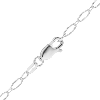Fashion Ave. Oval Cable Chain Anklet in Sterling Silver