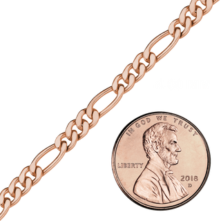Bulk / Spooled Classic Figaro Chain in 14K Rose Gold-Filled (4.00 mm)