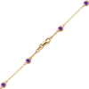 Finished Diamond by the Yard Cable Chain Anklet in 14K Yellow Gold with Alexandrite Stones