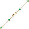 Finished Diamond by the Yard Cable Chain Anklet in 14K Yellow Gold with Emerald Stones