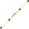 Finished Diamond by the Yard Cable Chain Necklace in 14K Yellow Gold with Garnet Stones