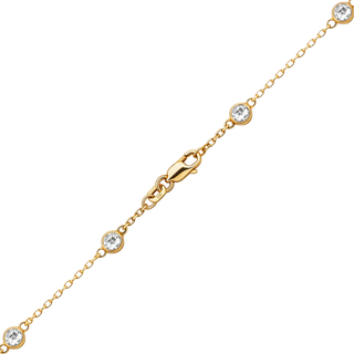 Finished Diamond by the Yard Cable Chain Necklace in 14K Yellow Gold with Lab Grown Diamonds