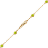 Finished Diamond by the Yard Cable Chain Bracelet in 14K Yellow Gold with Peridot Stones
