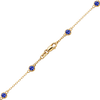 Finished Diamond by the Yard Cable Chain Bracelet in 14K Yellow Gold with Sapphire Stones
