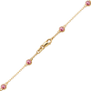 Finished Diamond by the Yard Cable Chain Bracelet in 14K Yellow Gold with Tourmaline Stones