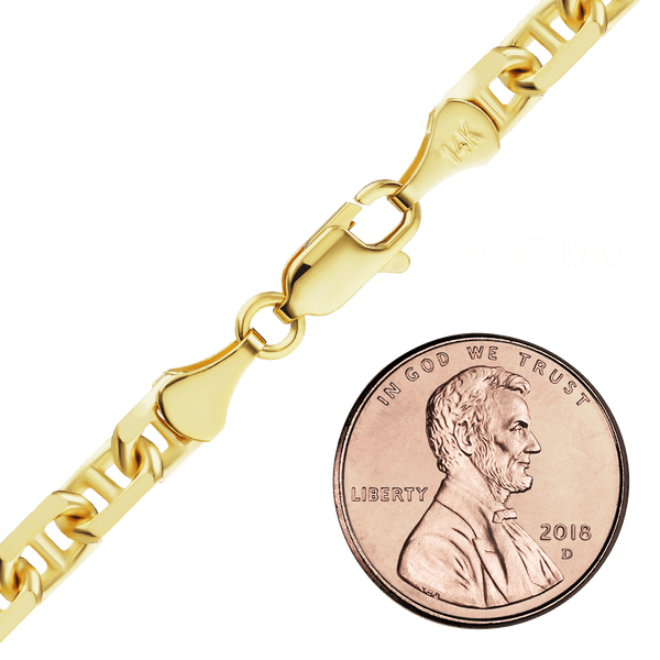 Arthur Ave. Anchor Bracelet in 14K Yellow Gold