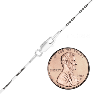 Baxter St. Bar Black Ruthenium Cable Chain Necklace in Sterling Silver