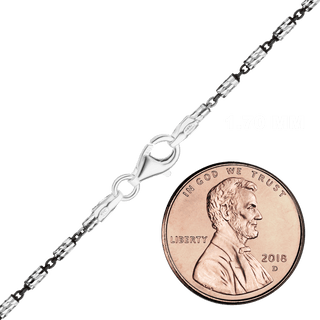 Baxter St. Bar Cable Chain Necklace in Sterling Silver Black Ruthenium Finish