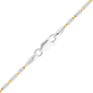 Baxter St. Bar Cable Chain Necklace in Sterling Silver 18K Yellow Gold Finish