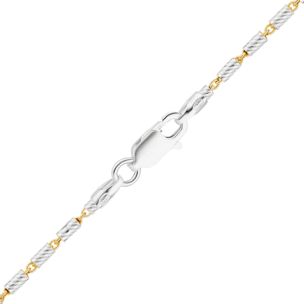 Baxter St. Bar Cable Chain Necklace in Sterling Silver 18K Yellow Gold Finish