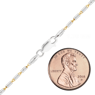 Baxter St. Bar Cable Chain Necklace in Sterling Silver 18K Yellow Gold Finish