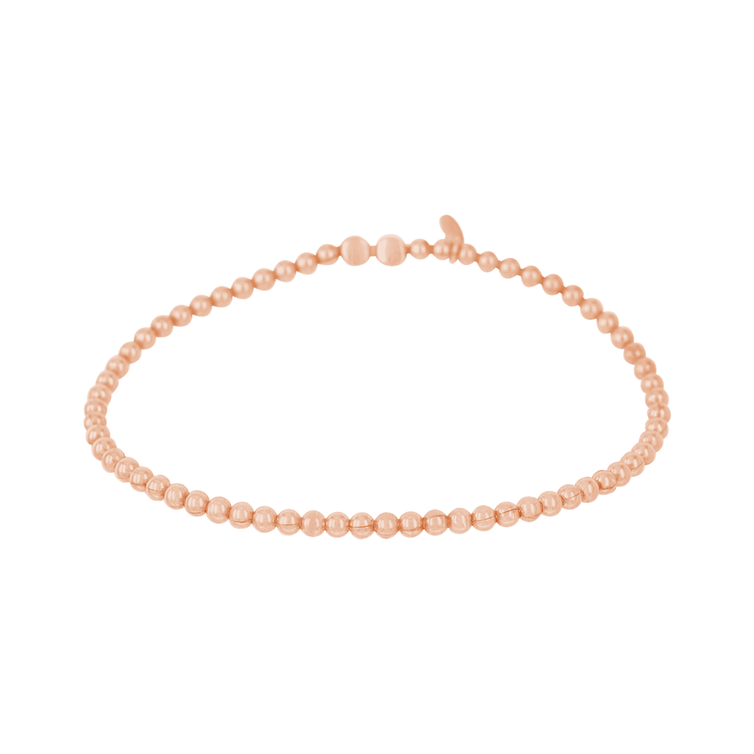 FAO Schwarz Bead Bracelet in Sterling Silver 18K Rose Gold Finish