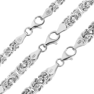 Bond St. Byzantine Chain Anklet in Sterling Silver