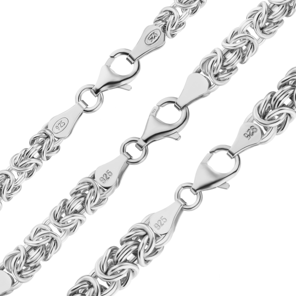 Bond St. Byzantine Chain Anklet in Sterling Silver