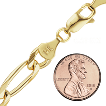 Load image into Gallery viewer, Fulton St. Figaro Chain Anklet in Yellow Gold
