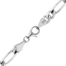 Load image into Gallery viewer, Fulton St. Figaro Chain Necklace in Sterling Silver
