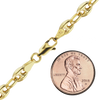 Greenwich Village Puffed Mariner Link Anklet in 14K Yellow Gold