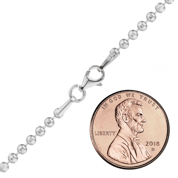 Broadway Bead Chain Necklace in Sterling Silver