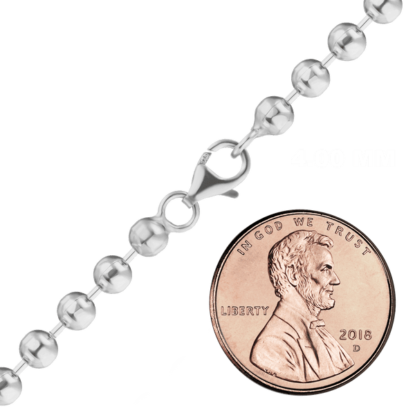 Broadway Bead Chain Necklace in Sterling Silver