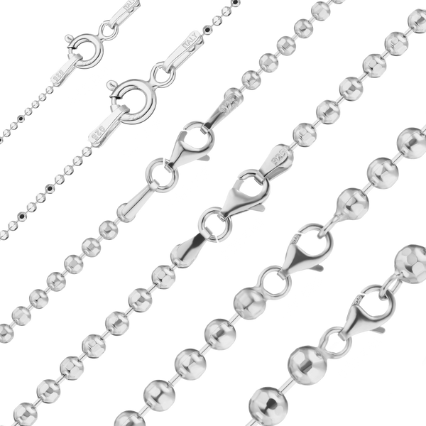 Broadway Bead Chain Necklace in Sterling Silver