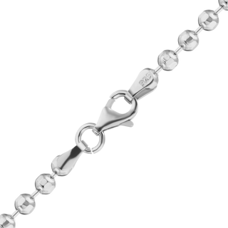 Broadway Bead Chain Anklet in Sterling Silver