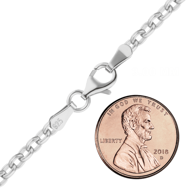 Domed Soho Rolo Chain Necklace in Sterling Silver