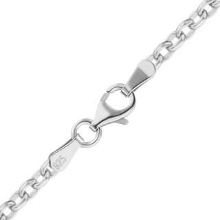 Domed Soho Rolo Chain Anklet in Sterling Silver