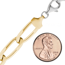 Load image into Gallery viewer, East Bowery Curb Chain Necklace in Sterling Silver 18K Gold Two Tone Finish
