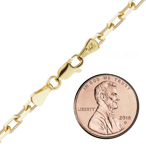 Essex St. Elongated Cable Necklace in 14K Yellow Gold