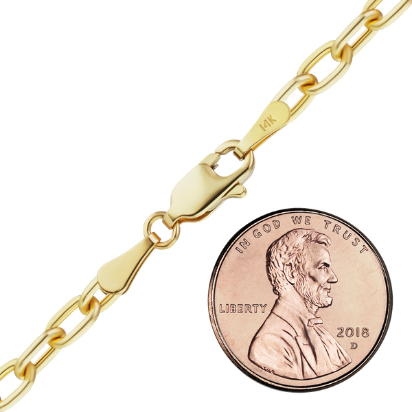 Houston St. Semi-Solid Cable Anklet in 14K Yellow Gold