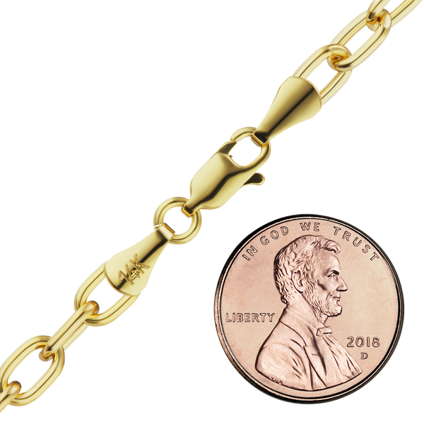 Houston St. Semi-Solid Cable Necklace in 14K Yellow Gold