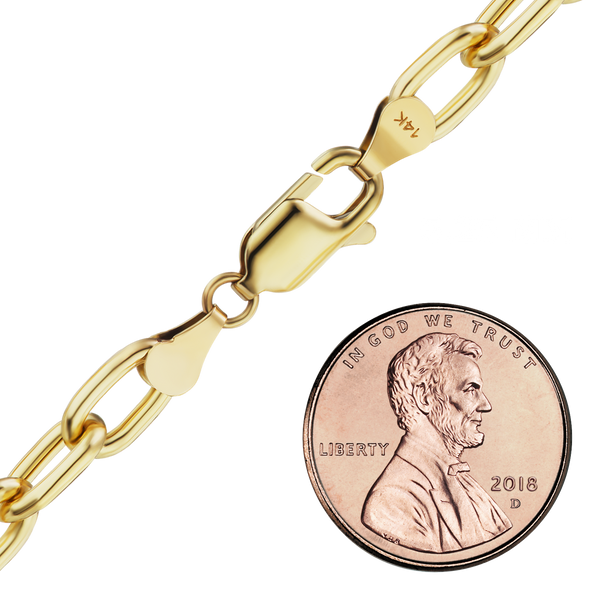 Houston St. Semi-Solid Cable Necklace in 14K Yellow Gold