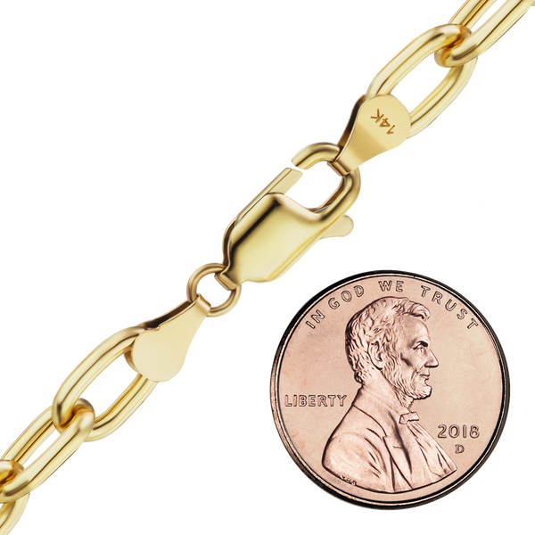 Houston St. Semi-Solid Cable Anklet in 14K Yellow Gold