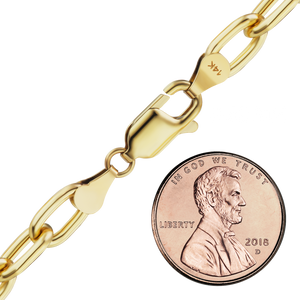 Houston St. Hollow Cable Anklet in 14K Yellow Gold