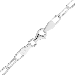 Elizabeth St. Elongated Textured Cable Chain Necklace in Sterling Silver