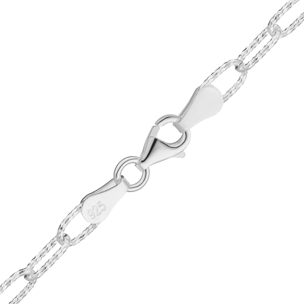 Elizabeth St. Elongated Textured Cable Chain Necklace in Sterling Silver