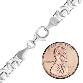 New Amsterdam Byzantine Chain Anklet in Sterling Silver