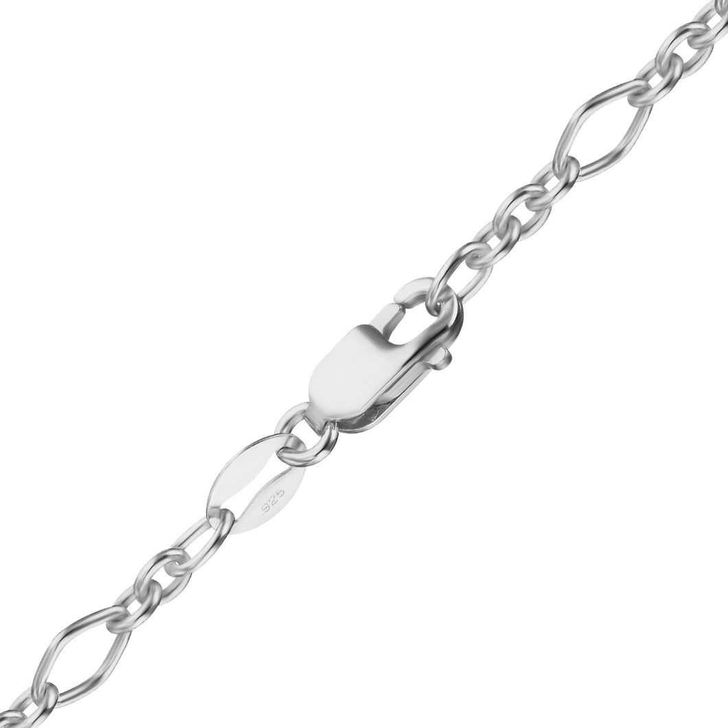 Freedom Pl. Fancy Cable Chain Anklet in Sterling Silver