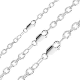 Foley Square Round Textured Cable Chain Necklace in Sterling Silver