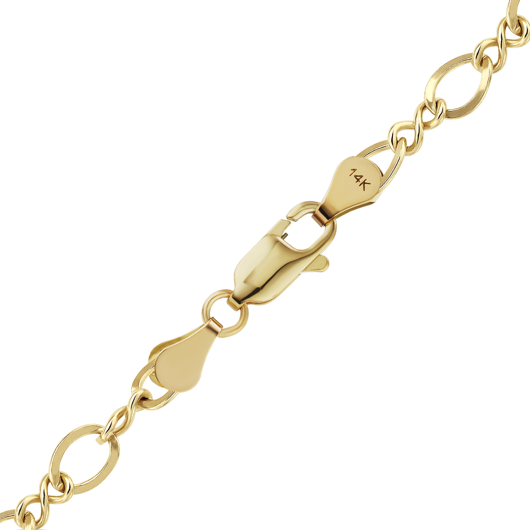 Frederick Douglass Blvd. Figure Eight Anklet in 14K Yellow Gold