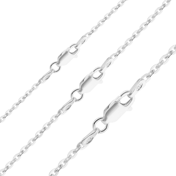 Flat Soho Rolo Chain Necklace in Sterling Silver