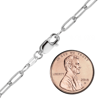 Foley Square Flat Textured Cable Chain Necklace in Sterling Silver