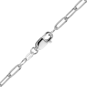 Foley Square Flat Textured Cable Chain Necklace in Sterling Silver