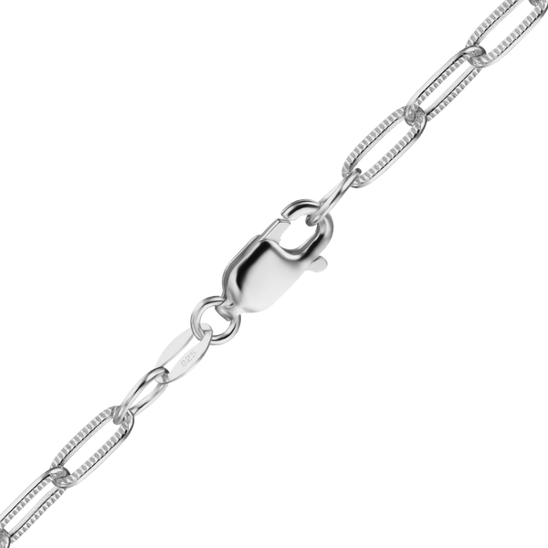 Foley Square Flat Textured Cable Chain Necklace in Sterling Silver