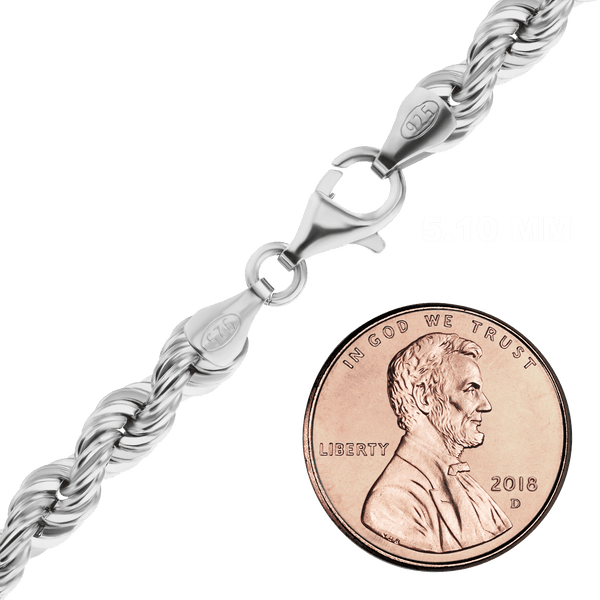 Riverside Blvd. Rope Chain Necklace in Sterling Silver