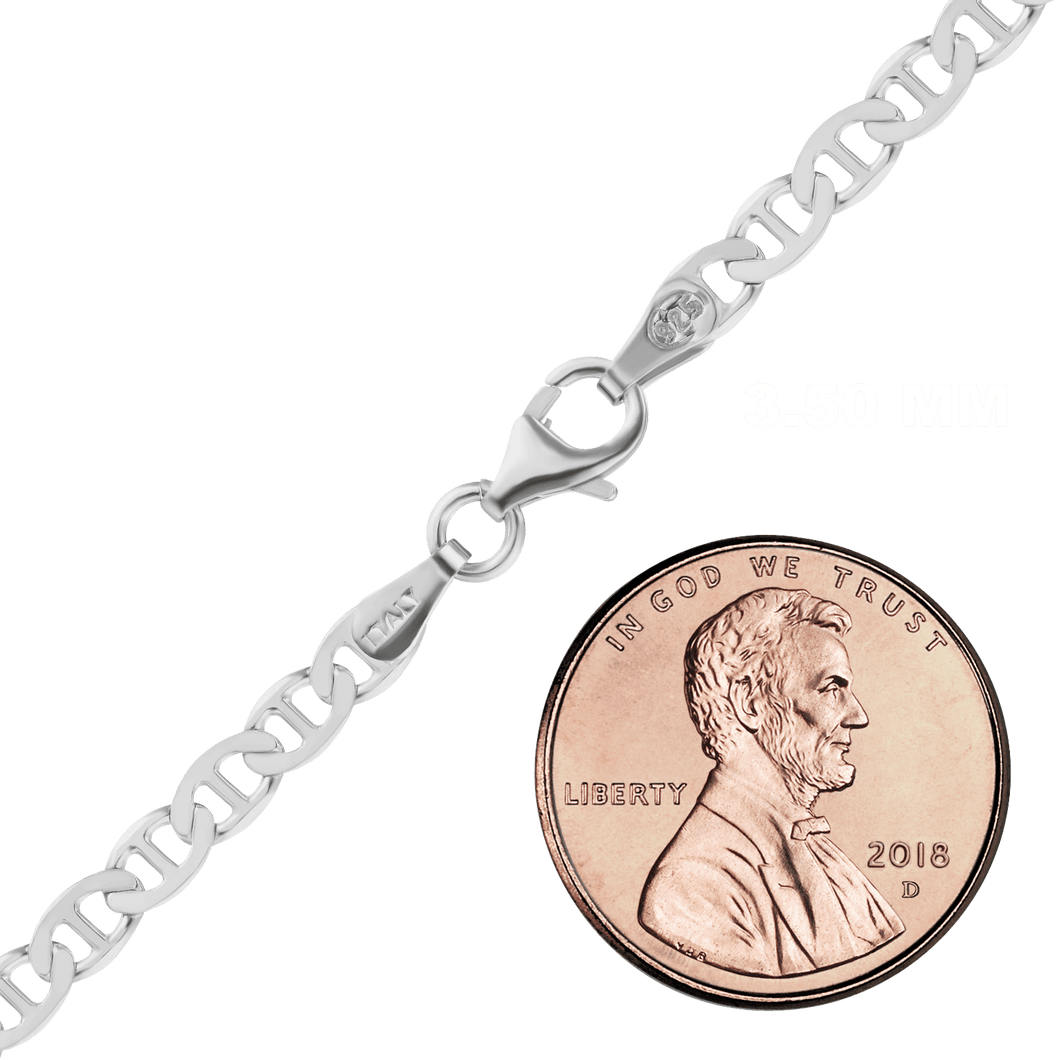 Madison Ave. Mariner Chain Anklet in Sterling Silver