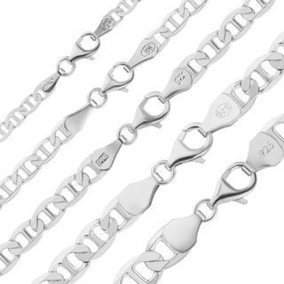 Madison Ave. Mariner Chain Anklet in Sterling Silver
