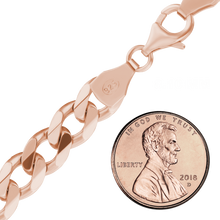 Load image into Gallery viewer, Bowery Curb Chain Necklace in Sterling Silver 18K Pink Gold Finish
