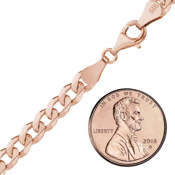 Bowery Curb Chain Necklace in Sterling Silver 18K Pink Gold Finish