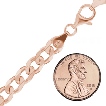 Load image into Gallery viewer, Bowery Curb Chain Necklace in Sterling Silver 18K Pink Gold Finish
